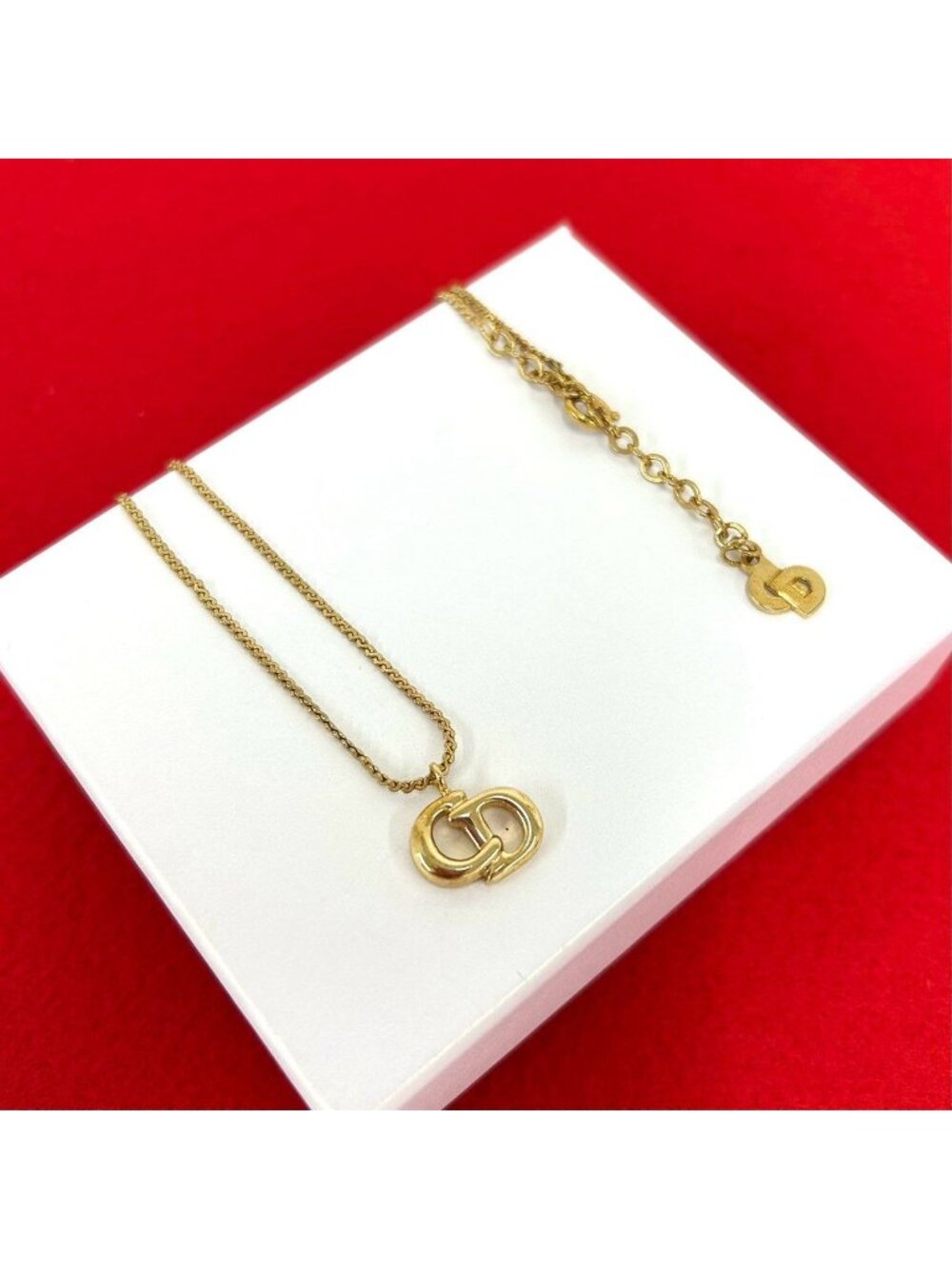 Dior Vintage CD Logo Necklace Gold